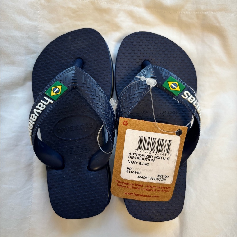 Toddler Havaiana Flip Flops, Blue, Size 9. NWT